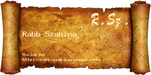 Rabb Szabina névjegykártya